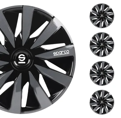 Productafbeelding van Sparco SPC1691BKGR Wielbeschermers Lazio, 16 inch, zwart/grijs – maat 16 inch