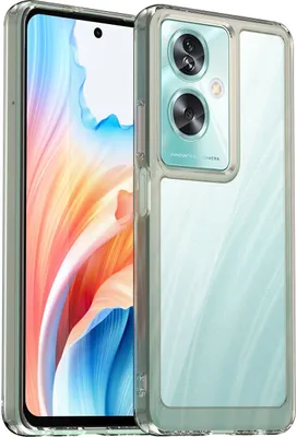 Produktbild von Schutzhülle für Oppo A2 Klar Rückseite Stoßfeste TPU Silikon Bumper Hülle Grau