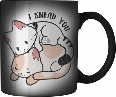 Produktbild von Trendation - Valentinstag Farbwechsel Zauber-Tasse Geschenk für Ihn Sie Lustig Katze Geschenkidee Becher Freund Freundin Liebe Paare (Schwarz)