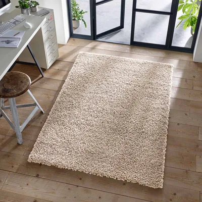 Produktbild von Shaggy Teppich I Flauschiger Langflor fürs Wohnzimmer, Esszimmer, Schlafzimmer oder Kinderzimmer |  Beige