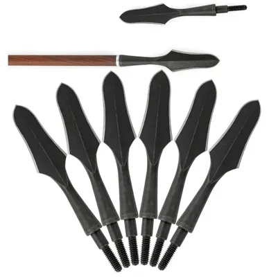 Immagine prodotto di Punte per frecce da caccia - Punte a paletta - Set da 6 - Acciaio al carbonio - Con filettatura - Per l'arco - Per la caccia - Tipo 2