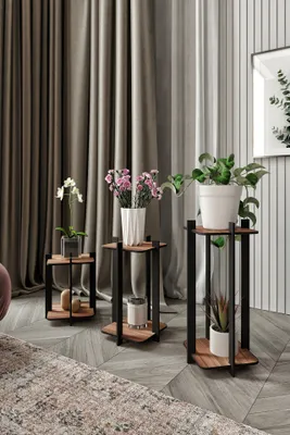 Obrázek produktu pro Skye Decor, Flower Desk Square - ořech, stojan na rostliny, ořech, 100 % MDF, 23 x 30 x 23 cm