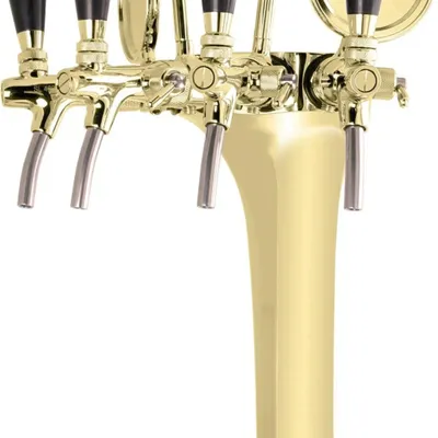 Produktbild von Schanksäule 4-leitig Komplettset, goldene Zapfanlage, Bierzapfsäule mit Begleitkühlung