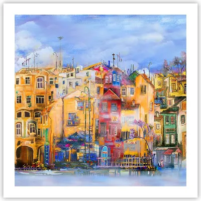 Produktbild von Poster - Poster ohne Rahmen - Altstadt Mietshaus - 60x60 cm - Wand Bild - Wanddeko - Wandbilder - Kunstposter - Wandposter - Bilder - Kunstdruck - Wanddekoration - Wandbild - P2XAC60x60-3419