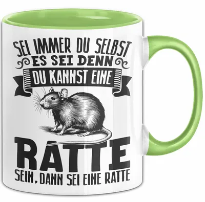 Produktbild von Ratten-Besitzer Tasse Geschenk Sei Immer Du Selbst Es Sei Denn Du Kannst Eine Ratte Sein (Grün)