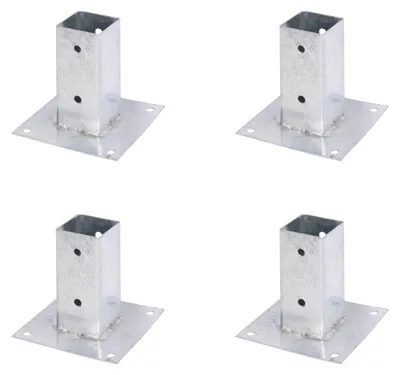 Immagine prodotto di Alberts, 4 boccole a vite per pali quadrati in legno, 61x61 mm, zincate a caldo, da avvitare