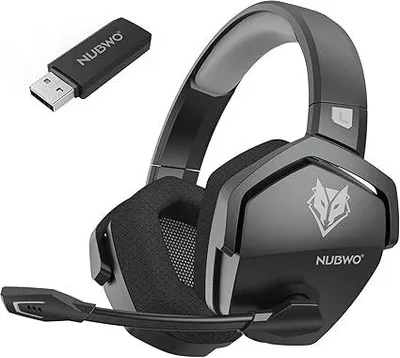 Produktbild von Dual Wireless Gaming Headset mit Mikrofon, 2.4G + Bluetooth, 100h Akku, 50mm Treiber, kompatibel mit PS5, PS4, PC & Mobile