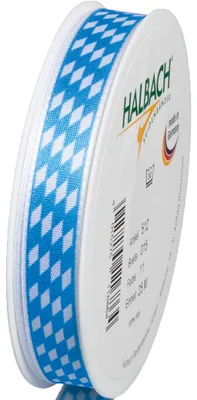 Produktbild von Halbach   Geschenkband, 15 x 25 m, weiß/blau