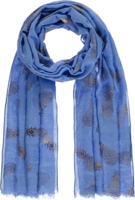 Produktbild von Damenschal mit Ananasmuster, blau Passigatti