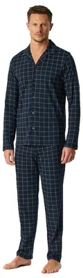 Produktbild von Schiesser Pyjama dunkelblau kariert
