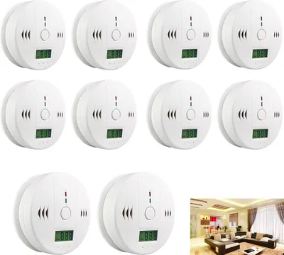 Produktbild von Jiubiaz 10x CO Medler Rauchmelder Feueralarm Pause und Testtaste Batterieanzeige Weiß
