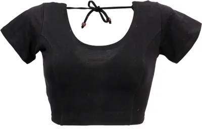 Produktbild von Choli Top, Kurzes Top Goa-chic - Schwarz, Damen, Baumwolle,Elasthan, Größe: L