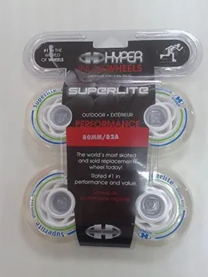 Image de Roues de patins à roulettes Hyper SUPERLITE, transparentes, 76 mm