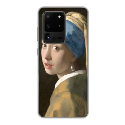 Produktbild von MuchoWow® Handyhülle Schutzhülle Hülle für Samsung Galaxy S20 Ultra Das Mädchen mit dem Perlenohrring - Gemälde von Johannes Vermeer Silikon Softcase Handy Hülle - Karteninhaber