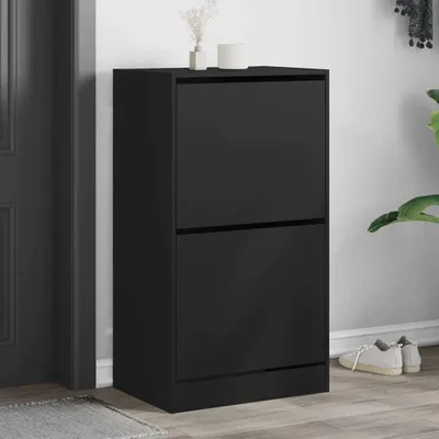 Obrázok produktu pre vidaXL Botník s 2 chlopňami čierny 60x42x108 cm