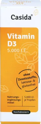 Produktbild von Casida Vitamin D3 Tropfen Vital 5000 I.E. unterstützt das Immunsystem, 50 ml Lösung