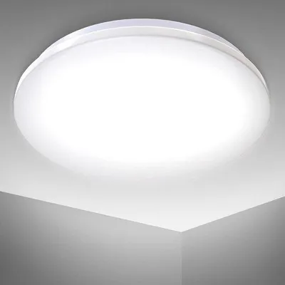 Obrázek produktu pro Koupelnové svítidlo – stropní koupelnové svítidlo, bílé, Ø 29 cm, 4000 K, 1200 lm, 12 W, LED, IP44, koupelnové osvětlení