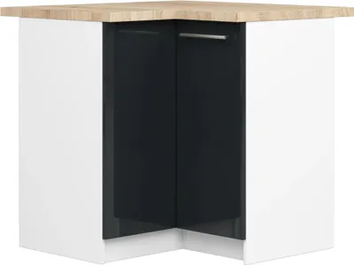 Immagine prodotto di Armadio da Cucina OLIWIA S90/90 Grafite Lucido 90 cm - Elegante e Funzionale con Finitura Bianca