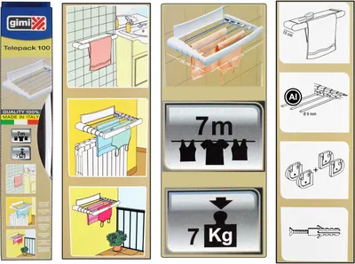 Image de Vileda/Gimi Sèche-linge mural Telepack 100