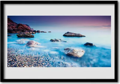Produktbild von Bild 100x70 MDF-Rahmen Wandkunst Seekiesel Zen