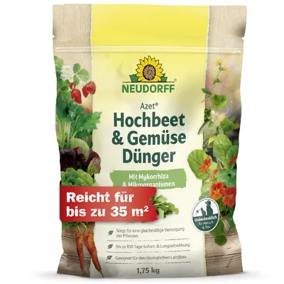 Produktbild von Neudorff Azet Hochbeet-und GemüseDünger 1,75 kg für Hochbeetpflanzen wie Möhren, Radieschen, Kohlrabi