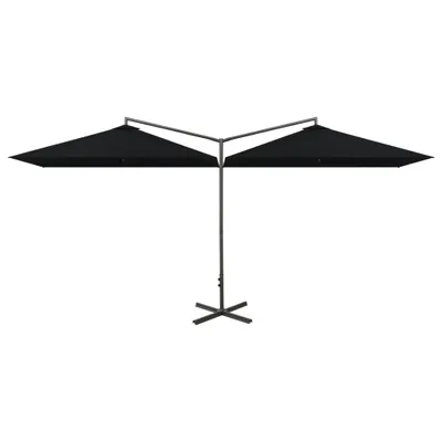 Immagine prodotto di vidaXL Ombrellone doppio con palo in acciaio 600x300 cm nero