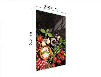 Produktbild von Herdabdeckplatte 35x52 Glaskeramikfeld Abdeckung Spritzschutz Glasplatte Deko Schneidebrett Schiefer Küche