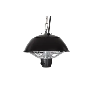 Produktbild von Terasové topidlo Perel, 600 W, halogenové, stropní, s řetízkem, vypínač, 1 stupeň ohřevu, odolné proti stříkající vodě, kov, černé