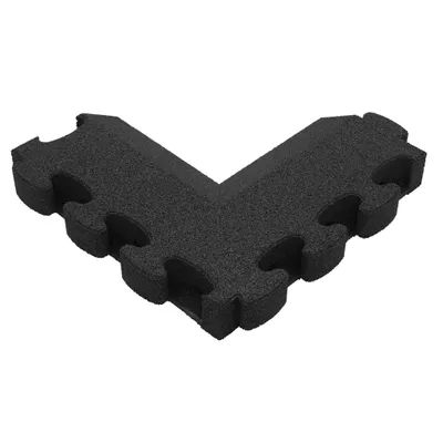 Produktbild von Gum-Tech Negatives Eckstück "Abgeschrägt" für Fallschutzplatten, Schwarz, 8 cm