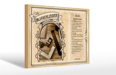 Produktbild von Holzschild Berufe 30x20cm Bodenleger exakt geduldig perfekt