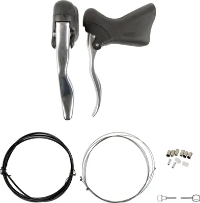 Produktbild von Bremshebel Set Rennrad Bremsgriffe Fahrrad Bremse Bremshebelsatz Alu inkl. Züge