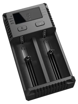 Produktbild von Ladegerät Nitecore NEW i2 1A für Li-Ion (18650, 14650, 12650), NiMH, NiCd (AA, AAA, AAAA, C, D)