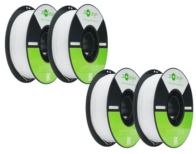 Obrázek produktu pro Creality Soleyin Ultra PLA filament, 1,75 mm, 4 kg pro 3D tiskárny, 4 x 1 kg – matná bílá – 3301010512