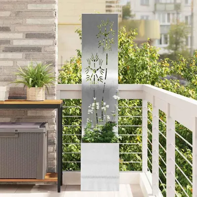 Productafbeelding van Maison Exclusive - Tuin privacy-scherm doek, zilver, 32 x 32 x 150 cm, roestvrij staal