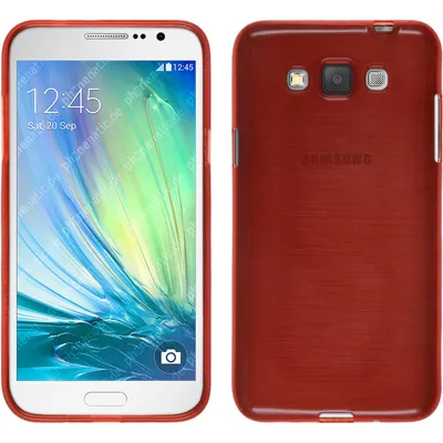 Produktbild von PhoneNatic Case kompatibel mit Samsung Galaxy Grand 3 - rot Silikon Hülle brushed + 2 Schutzfolien