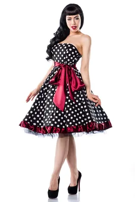 Produktbild von Rockabilly-Kleid - Grösse: 2XL - Farbe: schwarz/weiß/rot