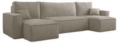 Produktbild von Selsey SCARLO U - U-Form-Sofa mit Schlaffunktion, Cordbezug in Beige