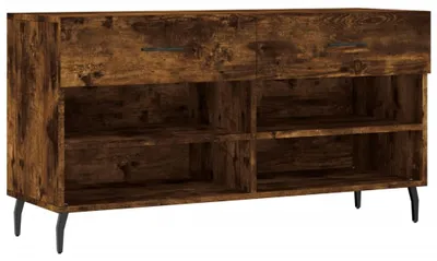 Obrázek produktu pro vidaXL Lavice na boty kouřový dub 102x35x55 cm odvozený výrobek ze dřeva