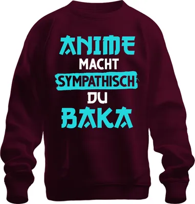 Immagine prodotto di Anime power sympathetic du Baka Otaku Manga Gift Japan Nerd Unisex Felpa Pullover, Borgogna, 3XL