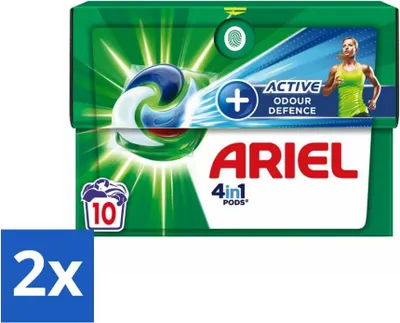 Produktbild von Ariel - 4-in-1 Waschmittel-Pods - Aktive Geruchskontrolle - 10 Pods - Vorteilspack - 2 Stücke