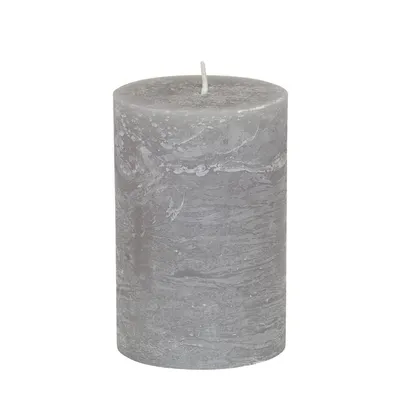Produktbild von Stumpenkerze grau durchgefärbte Kerze aus Paraffinwachs Höhe 12cm