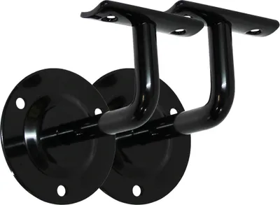 Produktbild von Handlaufhalter Set 2 Stück HLH 1102 Schwarz gewölbte Auflage Handlaufträger