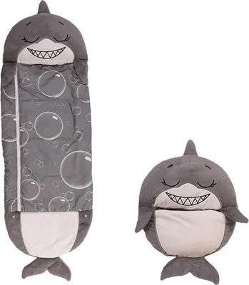 Produktbild von Happy Nappers Hai grau - Medium 3-6 Jahre - flauschiger Kinder-Schlafsack