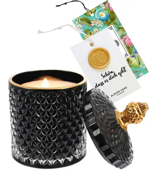 Produktbild von Edle Duftkerzen im Glas, schwarze Kerze, Geschenk für Frauen, Schmuckkerze, K002