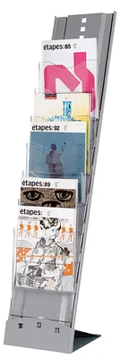 Image de Paperflow 2857.35 Porte-brochures fixe Plio, alu
