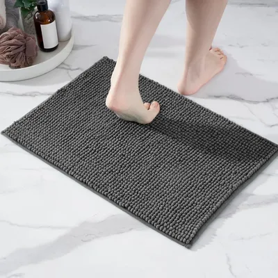 Immagine prodotto di Tappetino da bagno microfibra - Grigio scuro - 40 x 60 cm - Per bagno e doccia