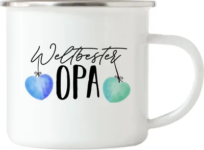 Produktbild von Weltbester Opa Emaille Tasse Bester Opa Der Welt Schöne Geschenkidee Großvater Opi Geburtstag