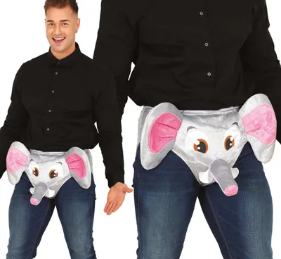 Produktbild von Junggesellenabschied Elefant Unterhose Humor Spaß Kostüm Feier Scherz Artikel Party Accessoire Geschenkidee Kreativ Kleidung Erwachsener, Farbe: Grau