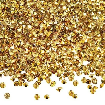Zdjęcie produktu dla Diamenty akrylowe 3 mm złote kryształki do dekoracji wesela 12000 szt.
