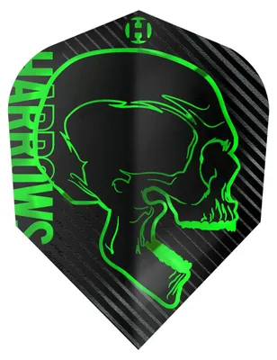 Produktbild von Harrows - Dart Flights, Totenkopf 3er-Pack PP4720 (Einheitsgröße) (Grün)